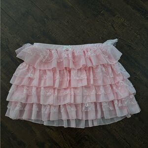 Pink mini skirt